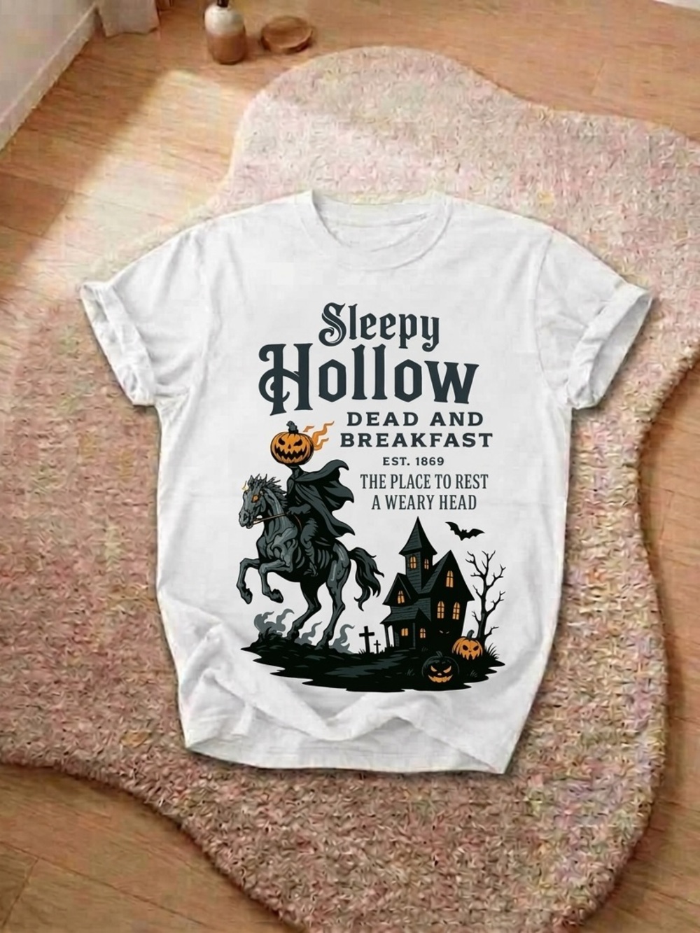 Sleepy Hollow Dead And Breakfast Shirt, Halloween Graphic Tee - White Unisex